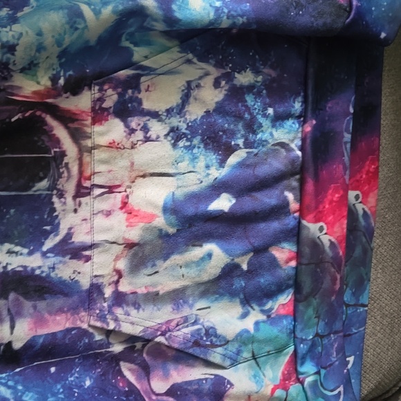 Galaxy Skull Print Womens Pullover Hoodie - Picture 5 of 7